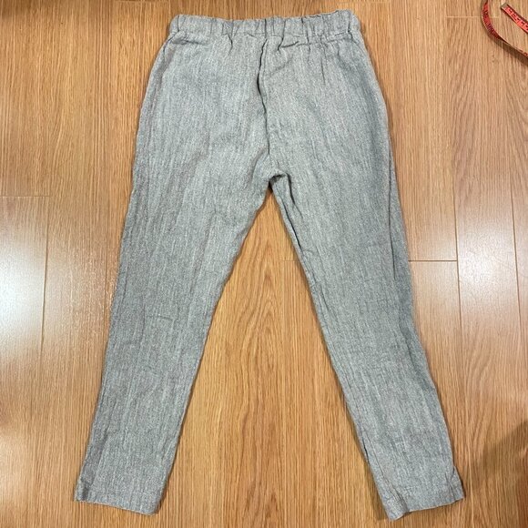 Grey Drawstring Linen Pants - XS - Picture 8 of 13